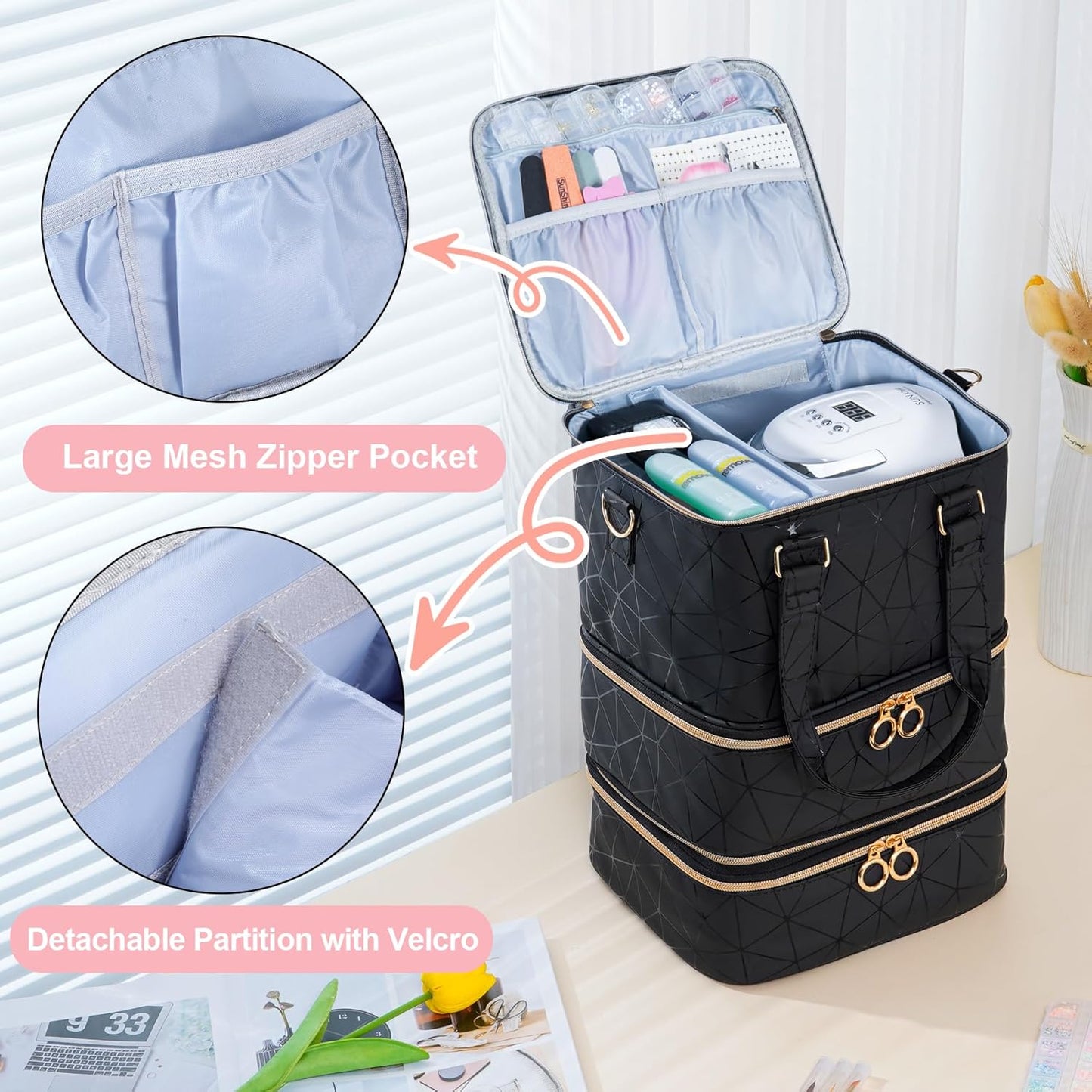 84 Nail Polish Organizer Bag